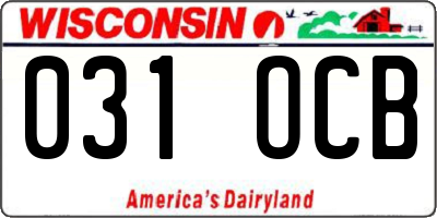WI license plate 031OCB