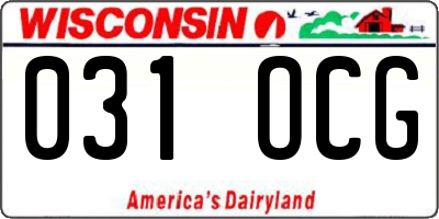 WI license plate 031OCG