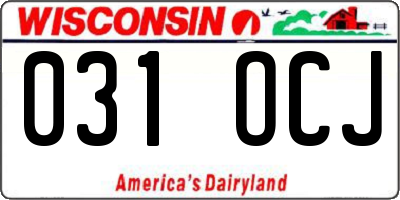 WI license plate 031OCJ