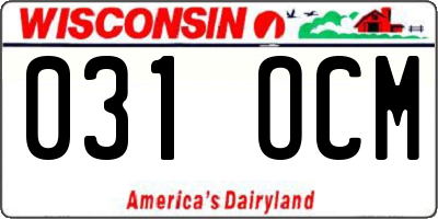 WI license plate 031OCM