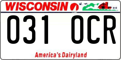 WI license plate 031OCR