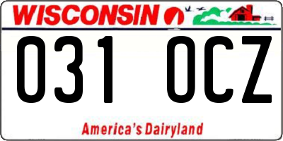 WI license plate 031OCZ
