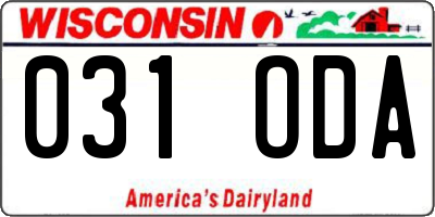 WI license plate 031ODA