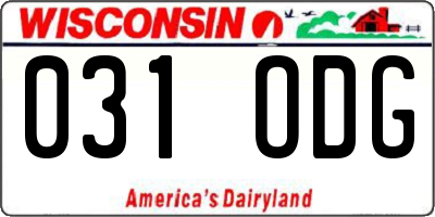 WI license plate 031ODG