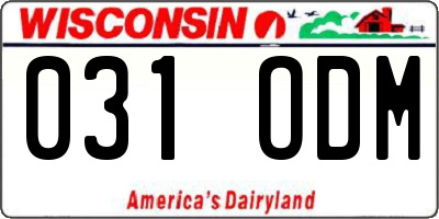 WI license plate 031ODM