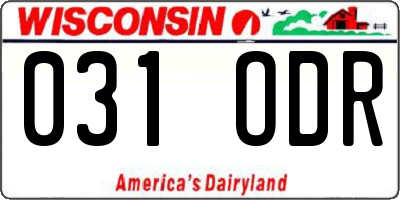 WI license plate 031ODR