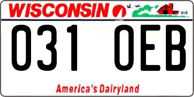 WI license plate 031OEB
