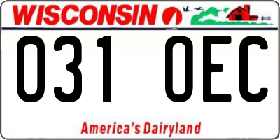 WI license plate 031OEC