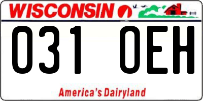 WI license plate 031OEH