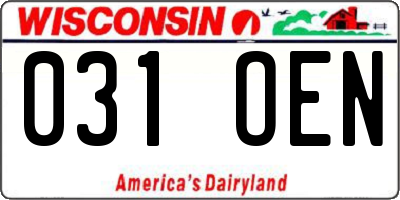 WI license plate 031OEN