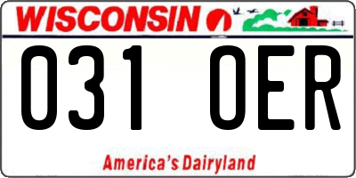 WI license plate 031OER