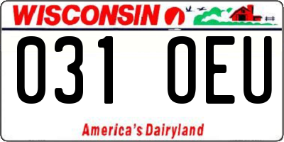 WI license plate 031OEU