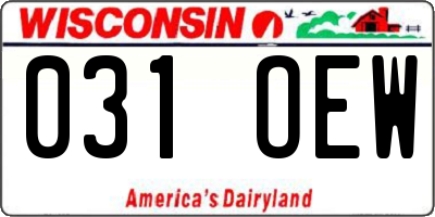 WI license plate 031OEW