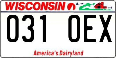 WI license plate 031OEX