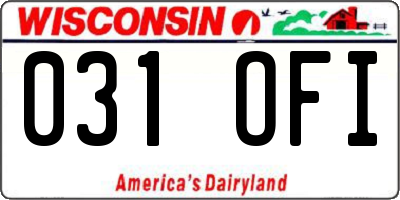 WI license plate 031OFI