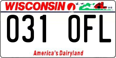 WI license plate 031OFL