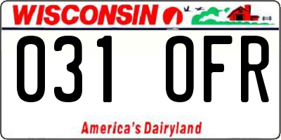 WI license plate 031OFR