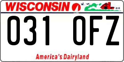 WI license plate 031OFZ