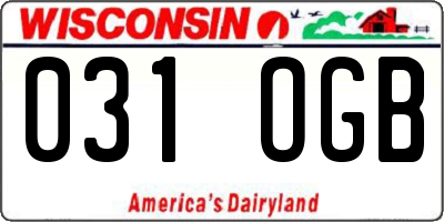 WI license plate 031OGB