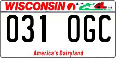 WI license plate 031OGC