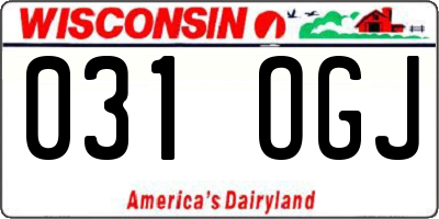 WI license plate 031OGJ