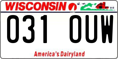 WI license plate 031OUW