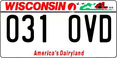 WI license plate 031OVD