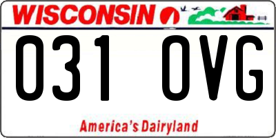 WI license plate 031OVG