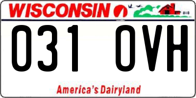WI license plate 031OVH