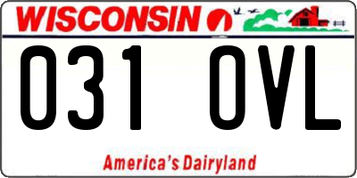 WI license plate 031OVL