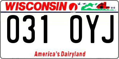 WI license plate 031OYJ