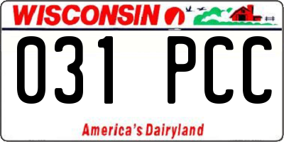 WI license plate 031PCC