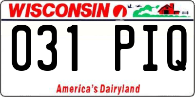 WI license plate 031PIQ