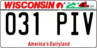 WI license plate 031PIV