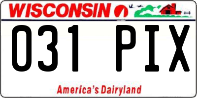 WI license plate 031PIX