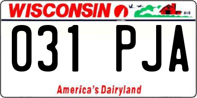 WI license plate 031PJA