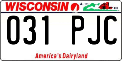 WI license plate 031PJC