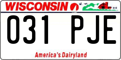 WI license plate 031PJE