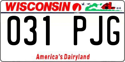 WI license plate 031PJG