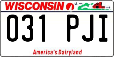 WI license plate 031PJI
