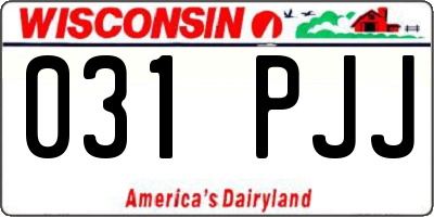 WI license plate 031PJJ