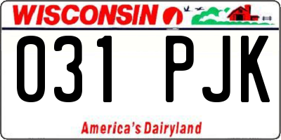 WI license plate 031PJK