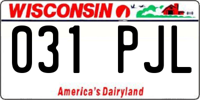 WI license plate 031PJL