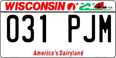 WI license plate 031PJM
