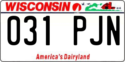 WI license plate 031PJN