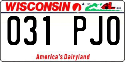 WI license plate 031PJO