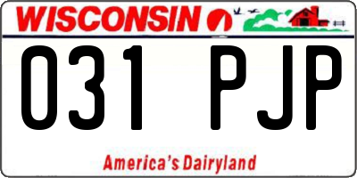 WI license plate 031PJP