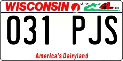WI license plate 031PJS