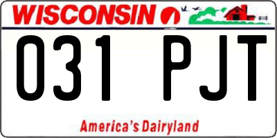 WI license plate 031PJT