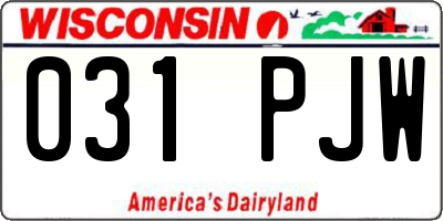 WI license plate 031PJW